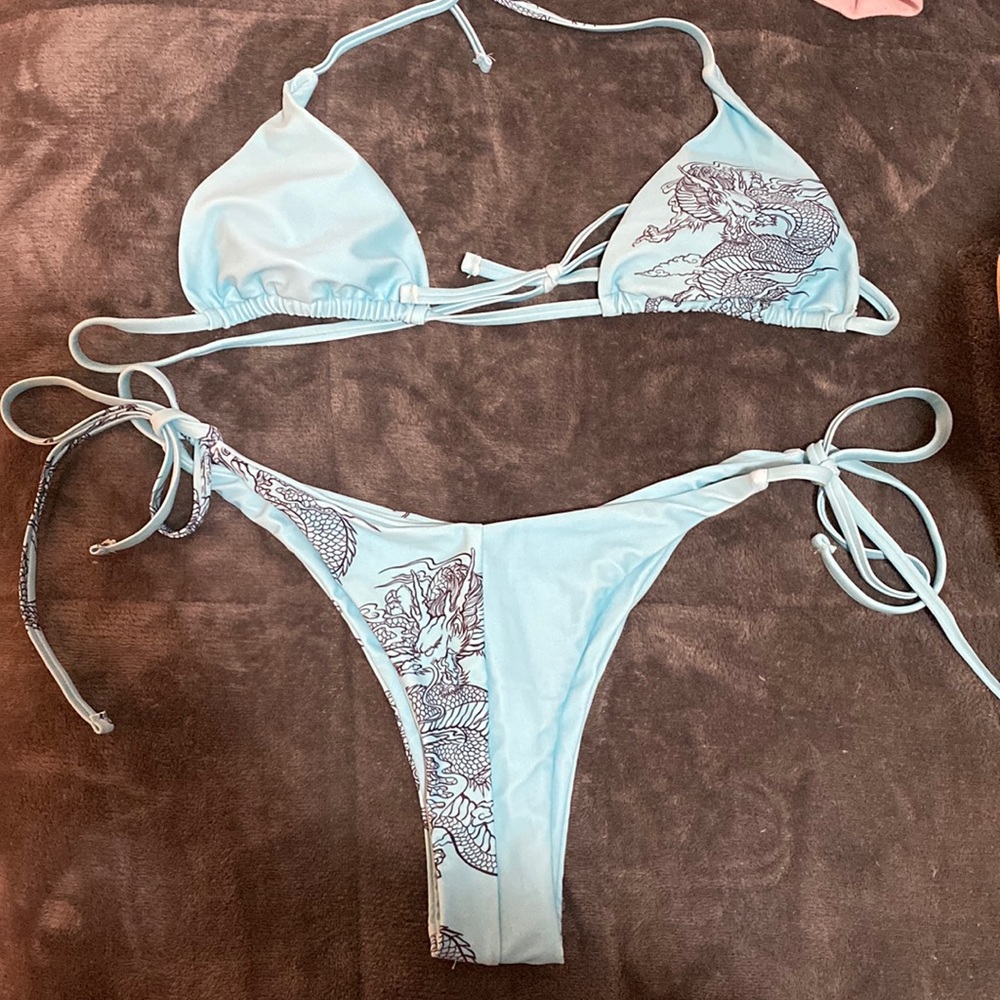 Women’s bathing suit blue and black size medium